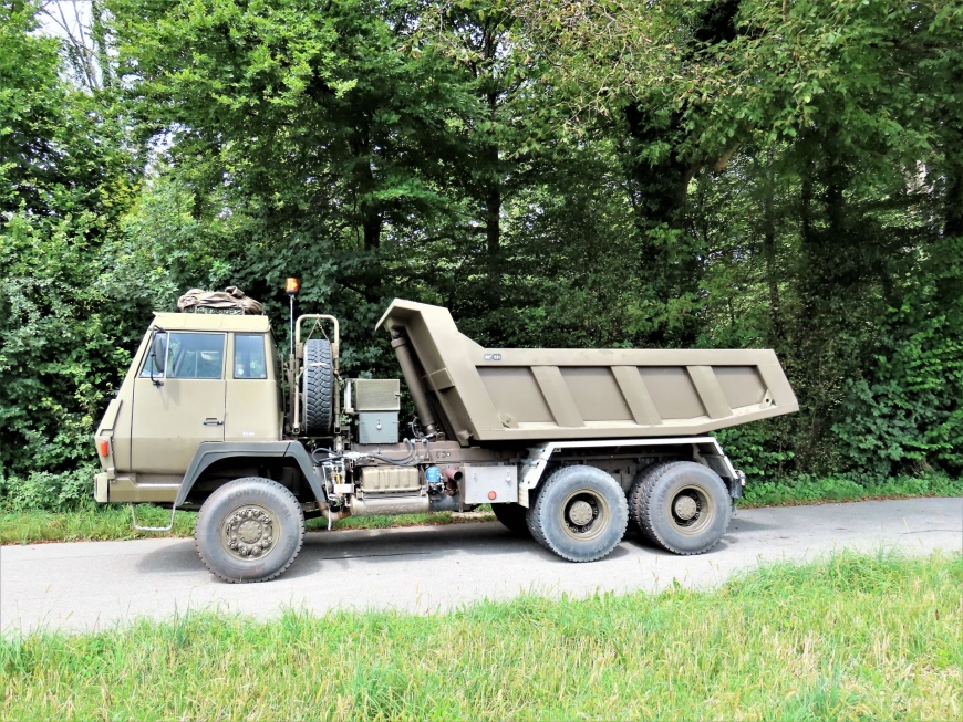 Steyr 1491.310/S37, Lastw / Sattelschl F WA Brue 95 sch gl 6x6 Muldenkipper